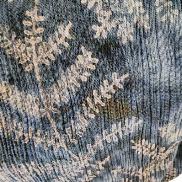 Lost River Clothing Co Tunic Top Women XL Earthy Boho Floral Button Down Crinkle - Picture 6 of 6